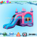 pink inflatable bouncer castle slide combo for girls party